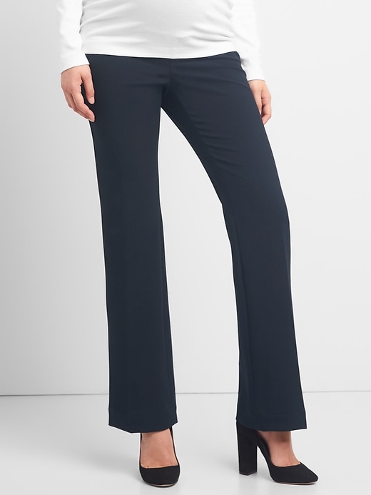 1 of 8 showing, with the color true indigo of product Maternity Full Panel Baby Boot Trousers