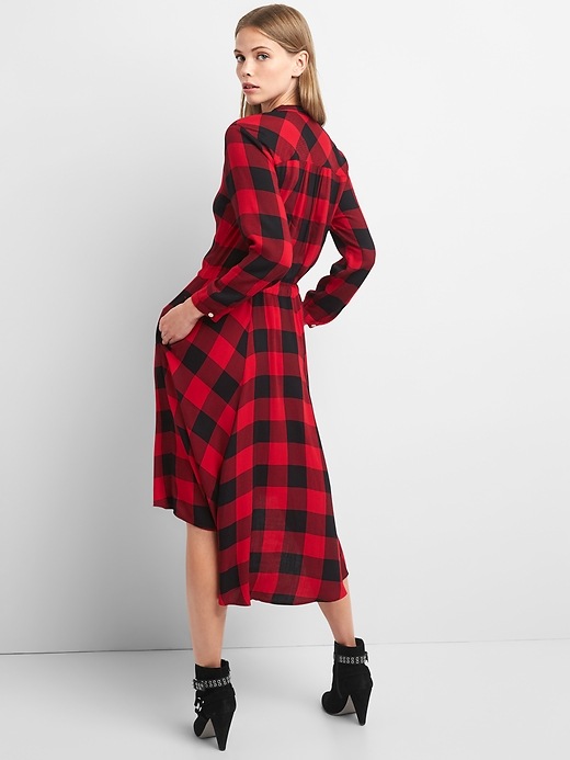 Drapey plaid midi dress | Gap