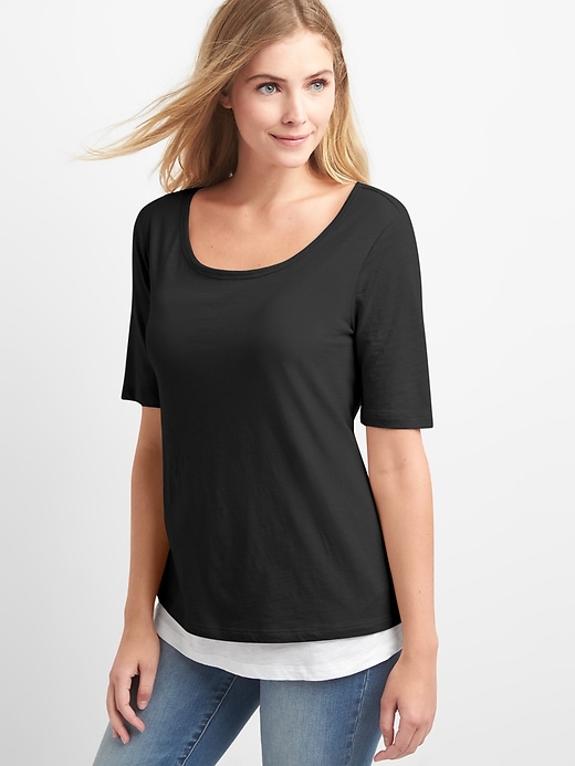 Image number 5 showing, Maternity Double-Layer Nursing T-Shirt