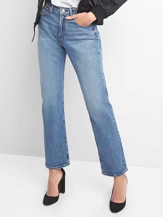 Image number 1 showing, Cone Denim&#174 Super High Rise Straight Jeans
