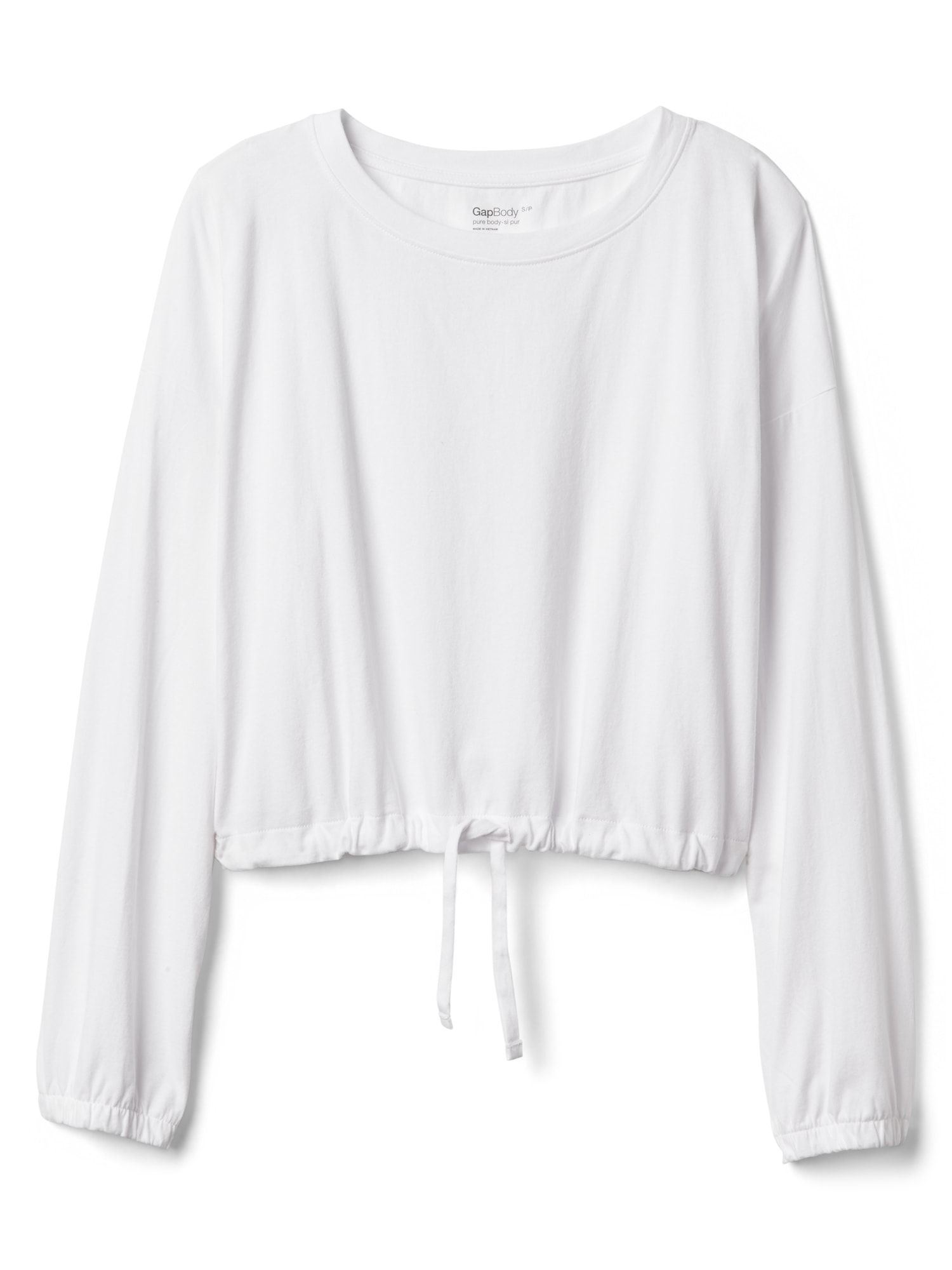 Crop Puffy Long Sleeve TieWaist Tshirt Gap