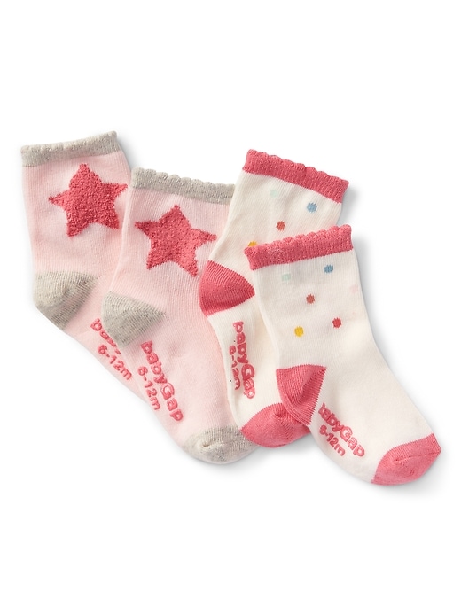 View large product image 1 of 1. Scallop print socks (2-pack)