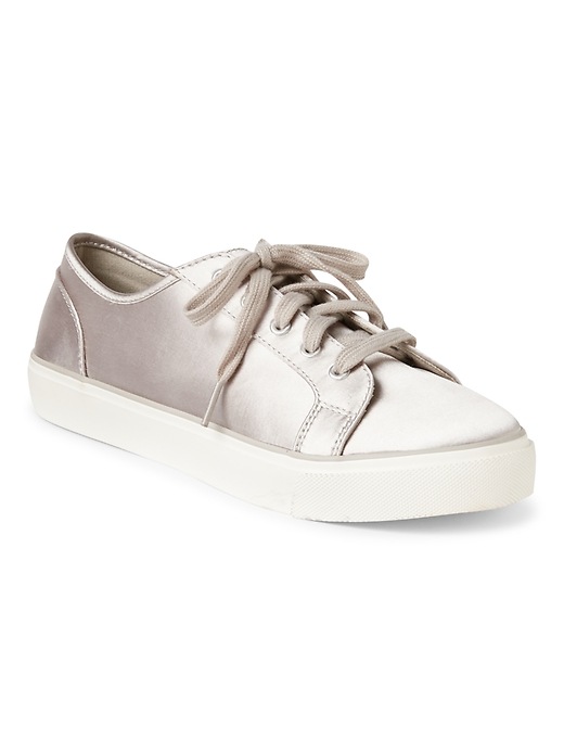 1 of 8 showing, with the color silver grey of product Satin Sneakers