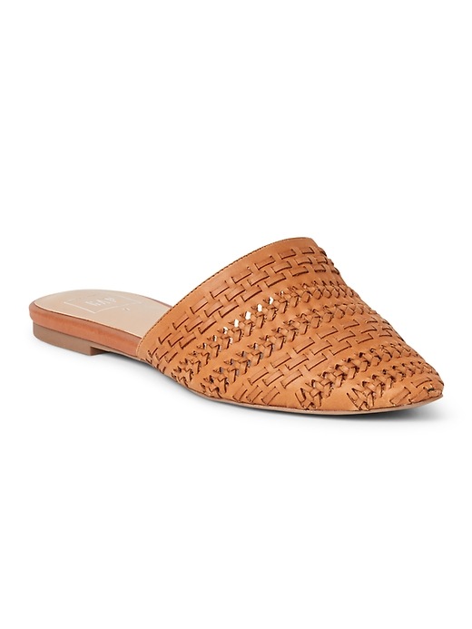 View large product image 1 of 1. Flat Mules in Woven Leather