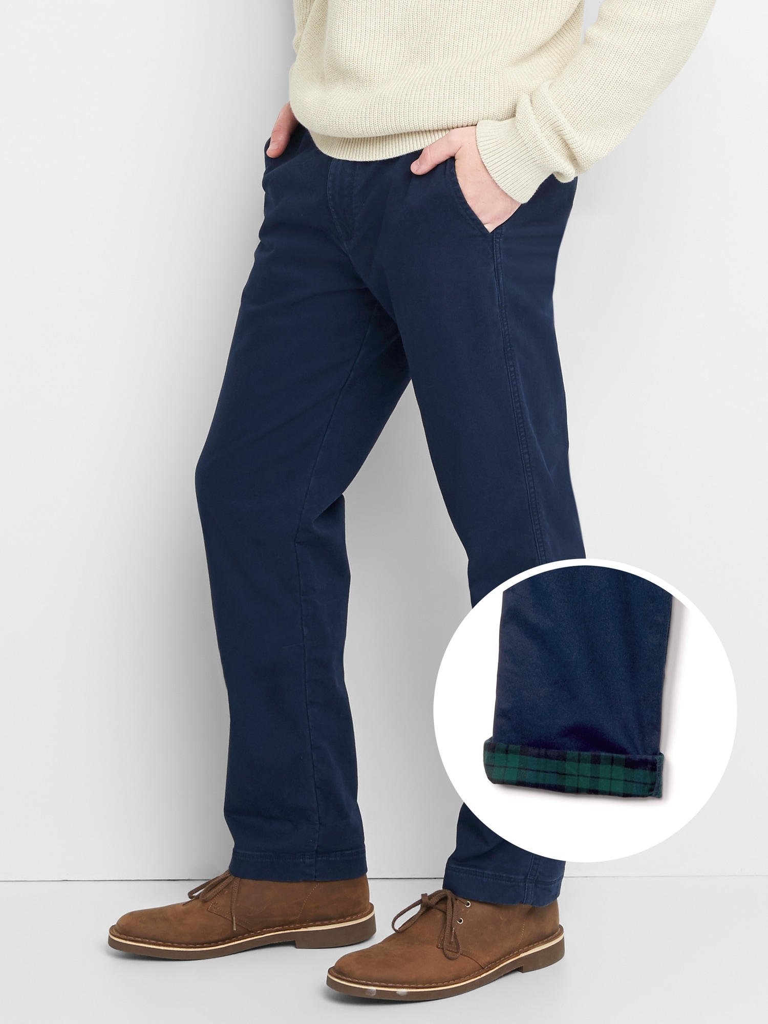 Gap flannel hotsell lined khakis