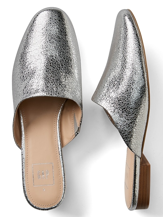 Image number 2 showing, Flat Mules in Metallic