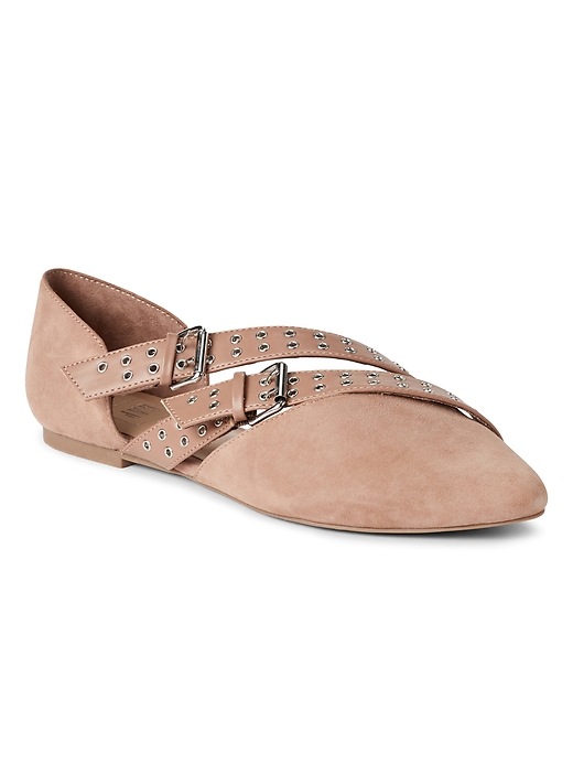 Image number 1 showing, Moto d'Orsay Flats in Suede