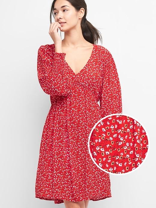 Floral V-Neck Swing Dress | Gap