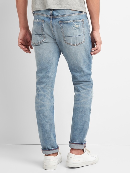 Image number 2 showing, Cone Denim&#174 Destructed Jeans in Skinny Fit with GapFlex