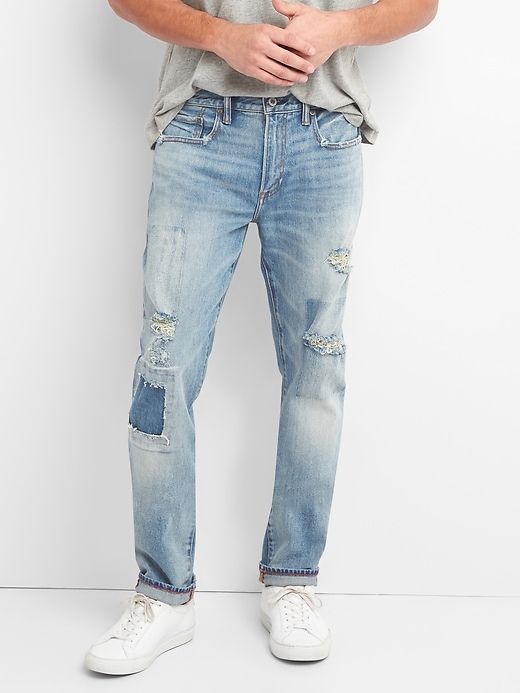 Image number 1 showing, Cone Denim&#174 Destructed Jeans in Skinny Fit with GapFlex