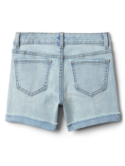 Image number 3 showing, Kids Midi Shorts with Embroidery in Destructed