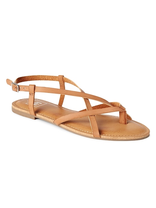 View large product image 1 of 1. Strappy Flat Sandals