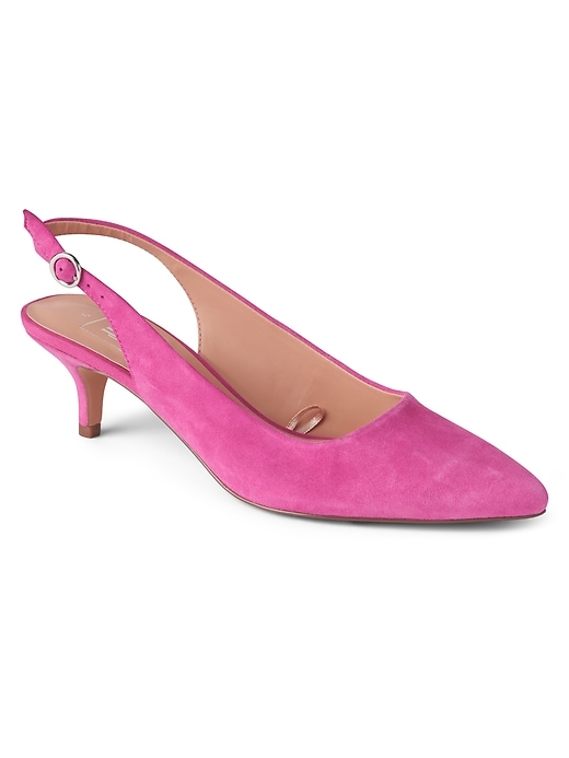 1 of 8 showing, with the color shocking pink of product Slingback Kitten Heels