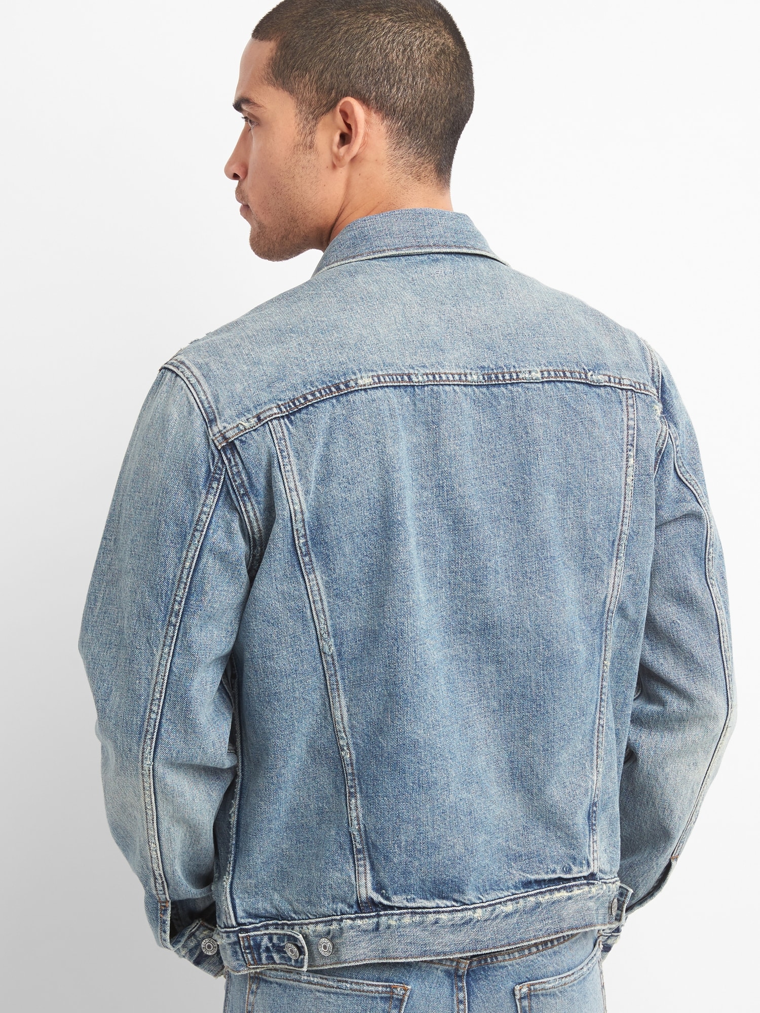 Distressed Icon Denim Jacket | Gap