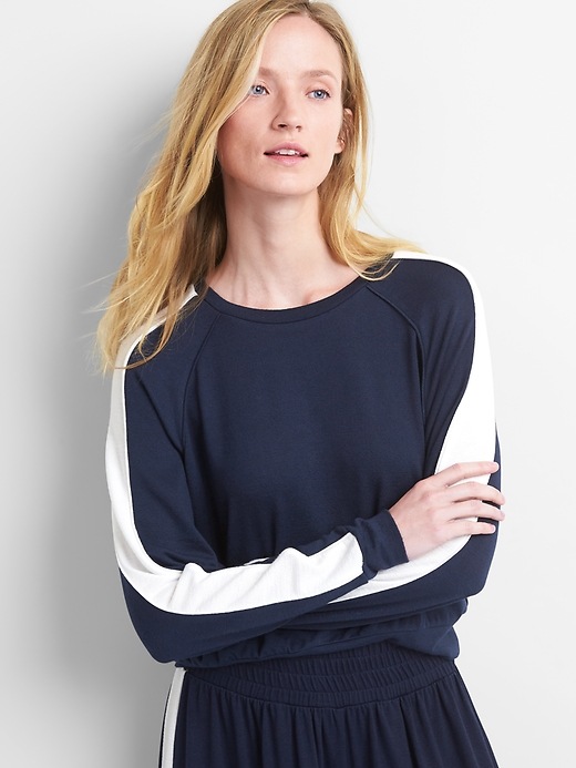 View large product image 1 of 1. Softspun Long Sleeve Raglan T-Shirt with Side Stripe