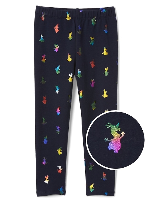 1 of 8 showing, with the color frozen of product babyGap &#124 Disney Leggings in Soft Terry