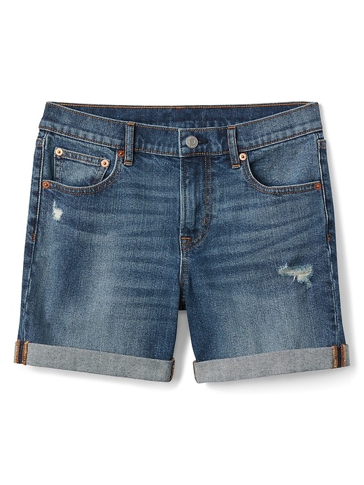 Image number 6 showing, Washwell Mid Rise 5" Denim Shorts with Distressed Detail