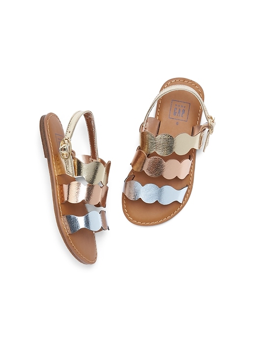 View large product image 1 of 1. Metallic Strappy Sandals