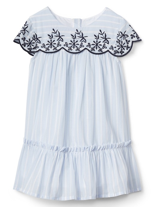 Image number 1 showing, Stripe Embroidery Ruffle Dress