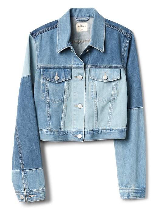 Image number 6 showing, Cropped Patchwork Denim Jacket