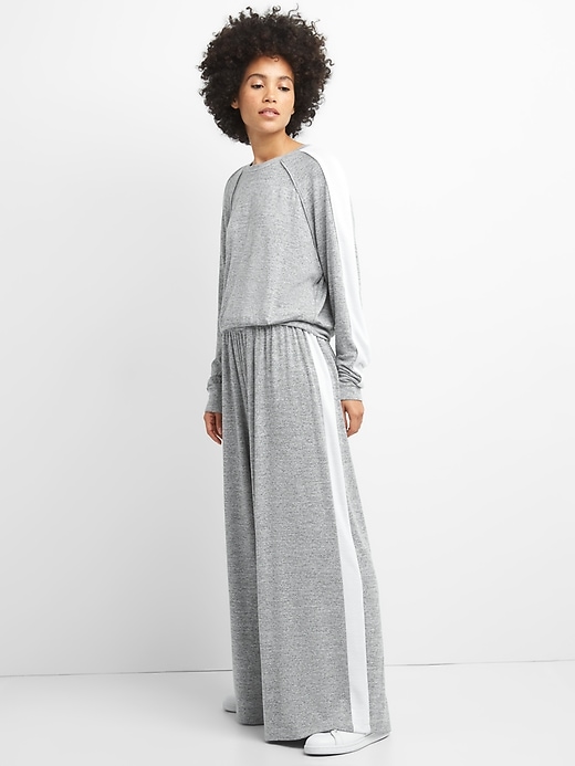 Image number 3 showing, Extra-Wide Leg Softspun Pants with Side Stripe