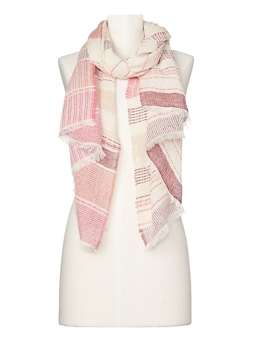 Image number 2 showing, Oblong Yarn-Dyed Stripe Scarf