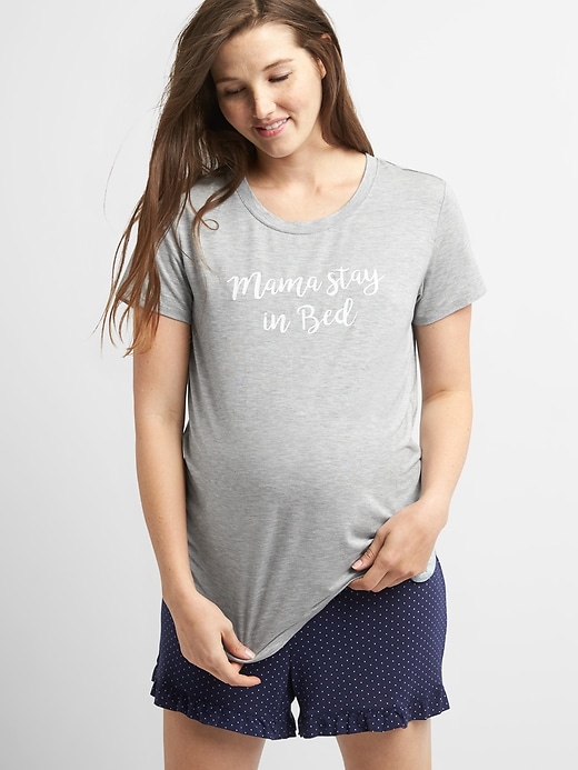 View large product image 1 of 1. Maternity Graphic T-Shirt in Modal