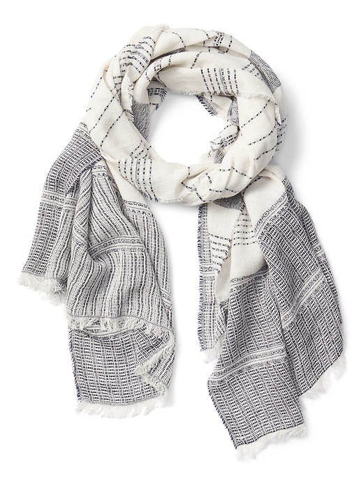 View large product image 1 of 1. Oblong Yarn-Dyed Stripe Scarf