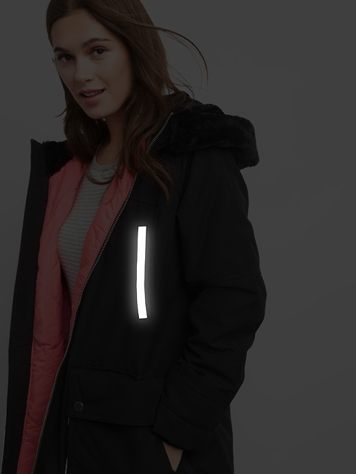 2 of 8 showing, with the color true black of product PrimaLoft® faux-fur snorkel parka