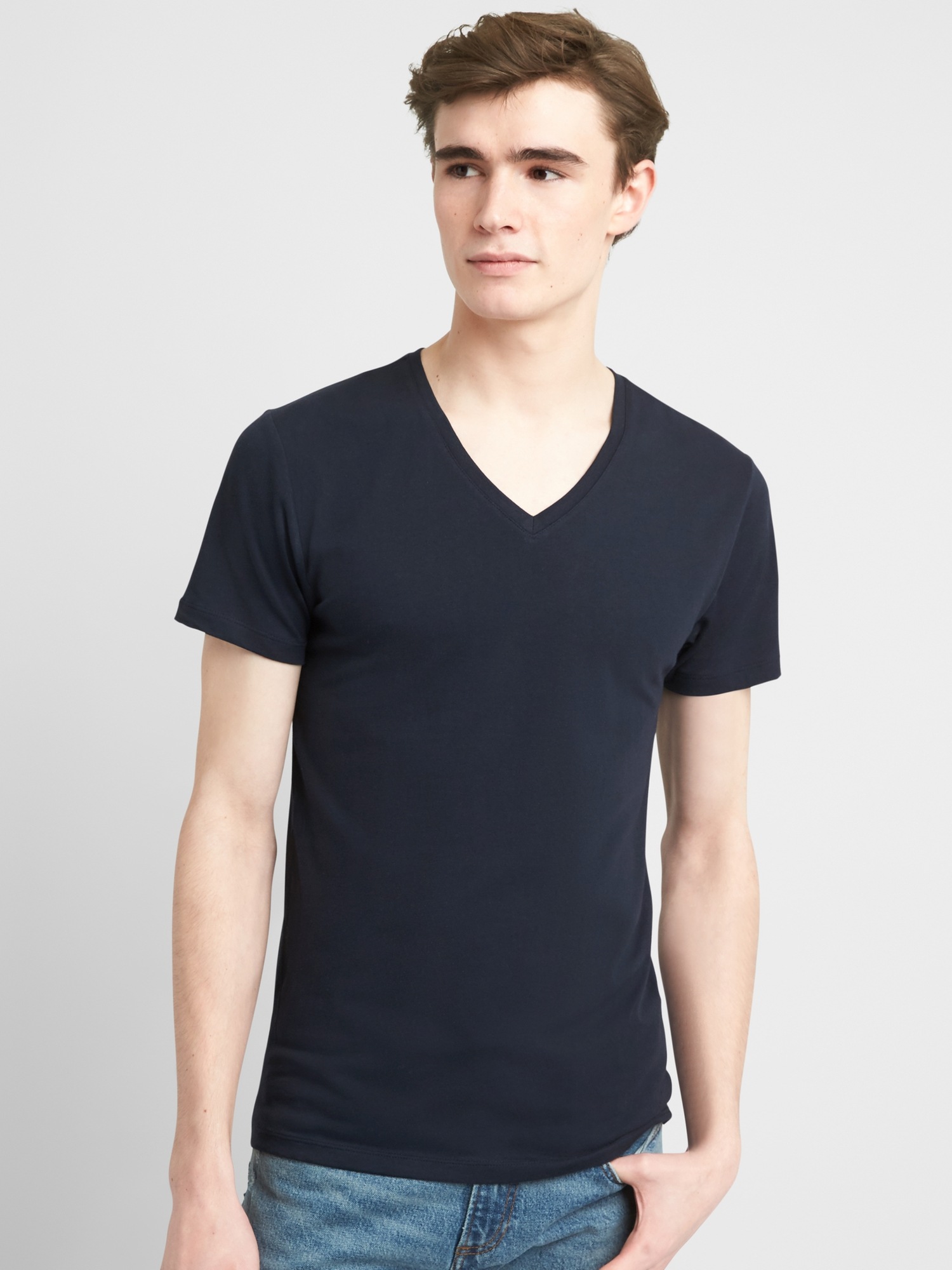 Stretch V Neck T Shirt Gap