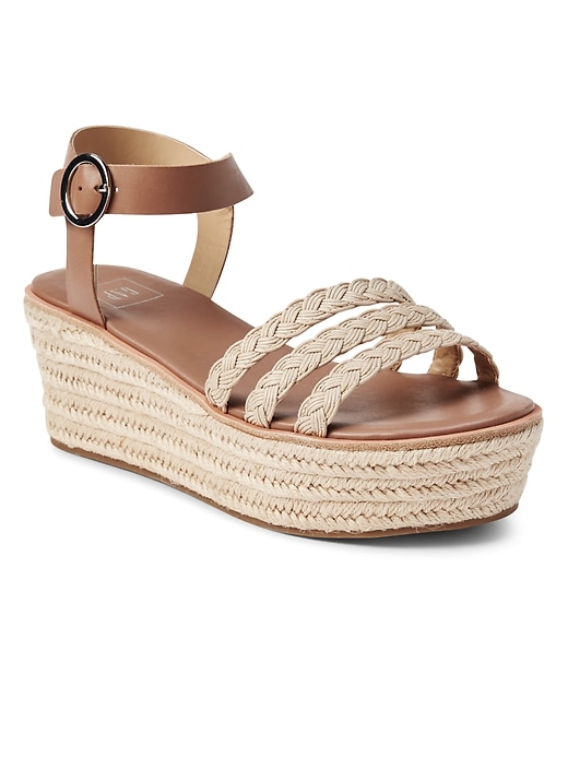 1 of 8 showing, with the color natural of product Strappy Flatform Espadrilles