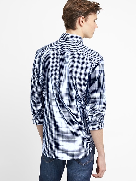 2 of 8 showing, with the color comet blue of product Oxford micro gingham standard fit shirt