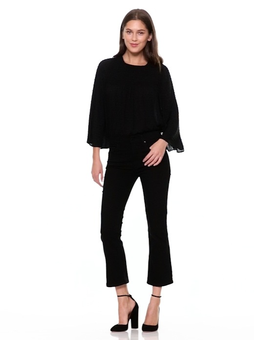 High Rise Crop Flare Jeans in Everblack Gap
