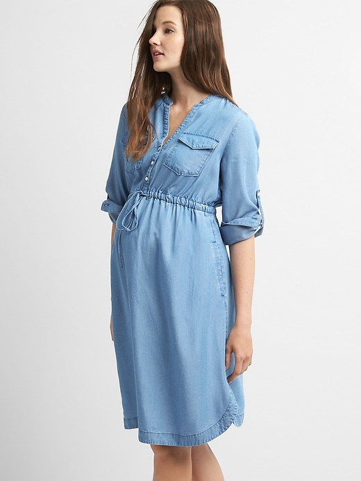 Image number 1 showing, Maternity Shirtdress in TENCEL&#153