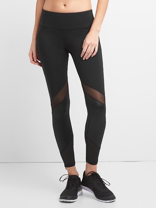 Image number 1 showing, GFast Blackout 7/8 Mesh and Shine Leggings