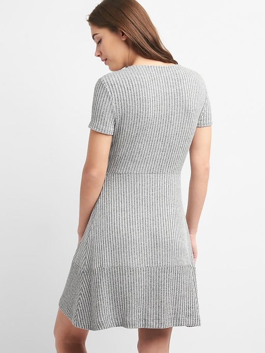 Image number 2 showing, Ribbed Softspun Fit and Flare Dress
