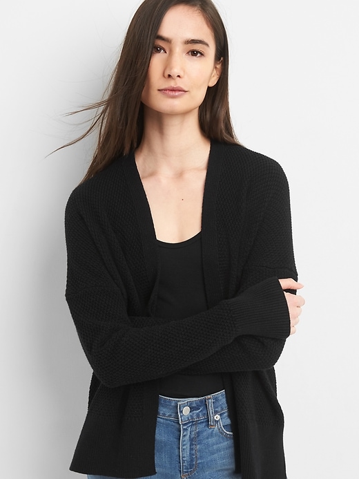 Open-Front Textured Knit Cardigan Sweater | Gap