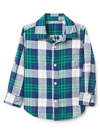 View large product image 3 of 3. Double-Weave Convertible Plaid Shirt