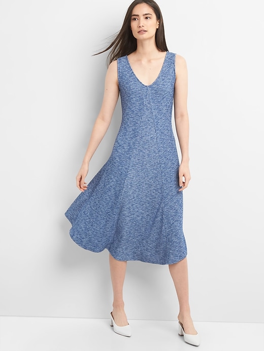 View large product image 1 of 1. Ribbed Softspun Sleeveless Midi Dress