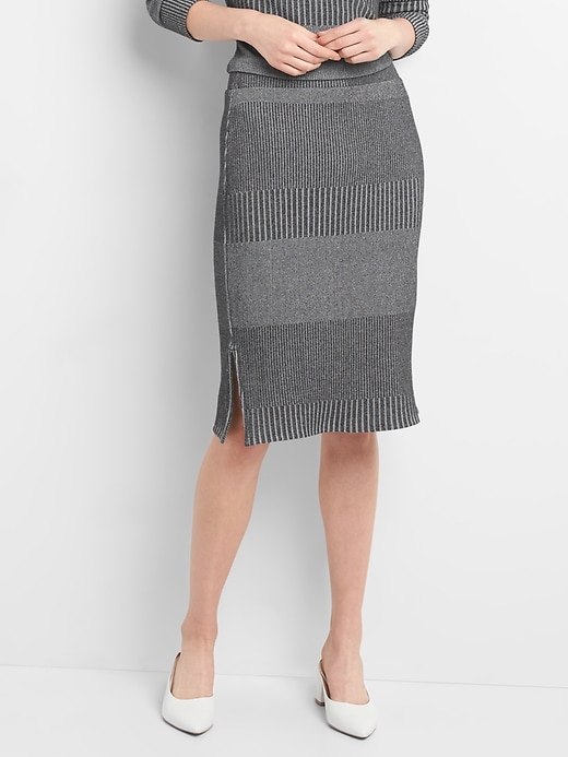 Image number 1 showing, Plaited Knit Pencil Skirt
