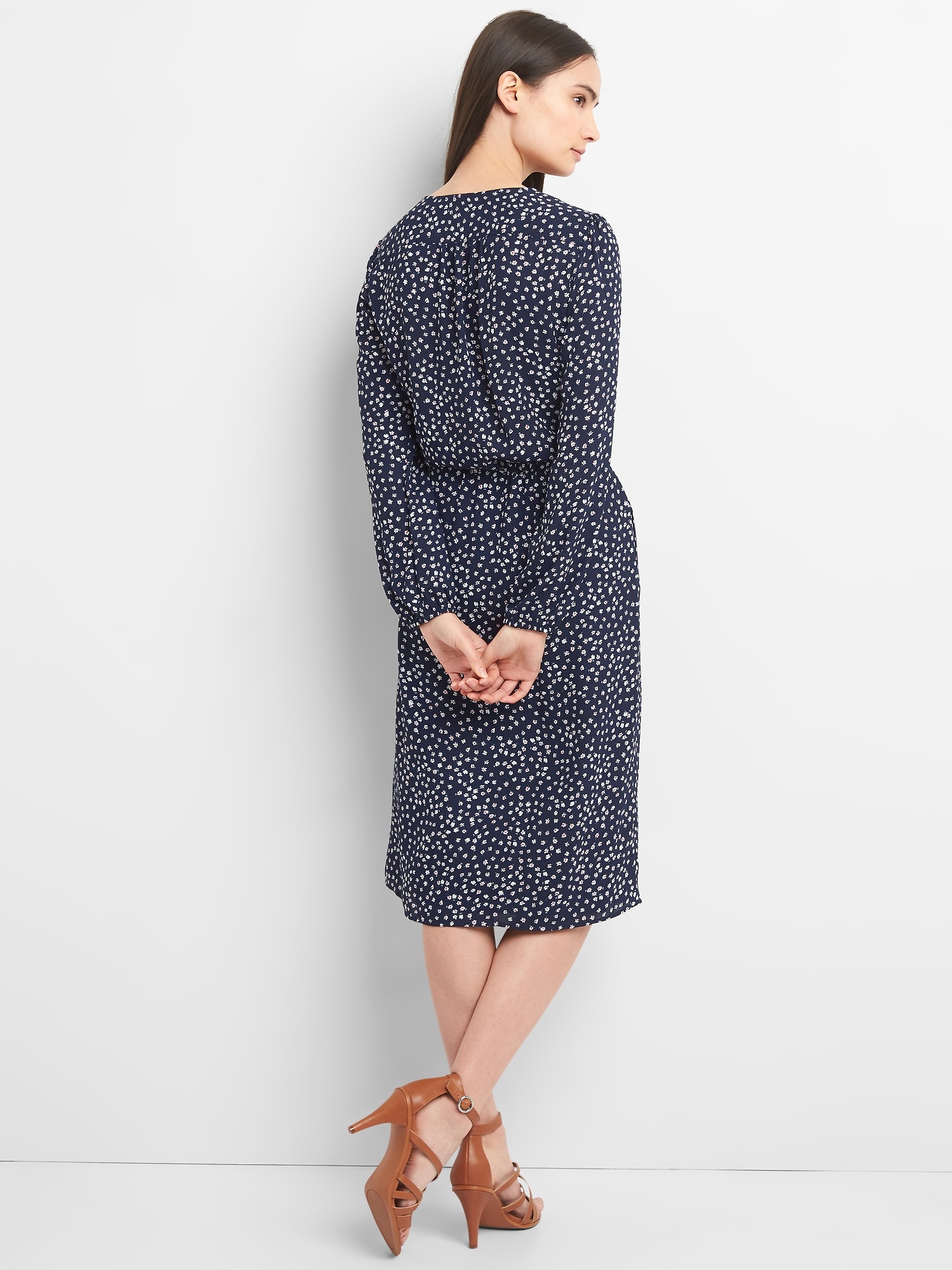 Long Sleeve Fl Midi Dress Gap Long Sleeve Fl Midi Dress