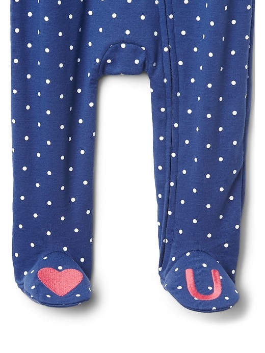 Image number 3 showing, Favorite Dot Heart Footed One-Piece