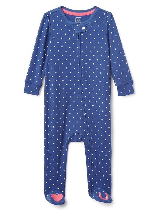 Image number 1 showing, Favorite Dot Heart Footed One-Piece