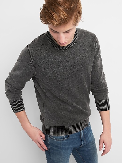 Image number 7 showing, Pullover Crewneck Sweater in Combed Cotton