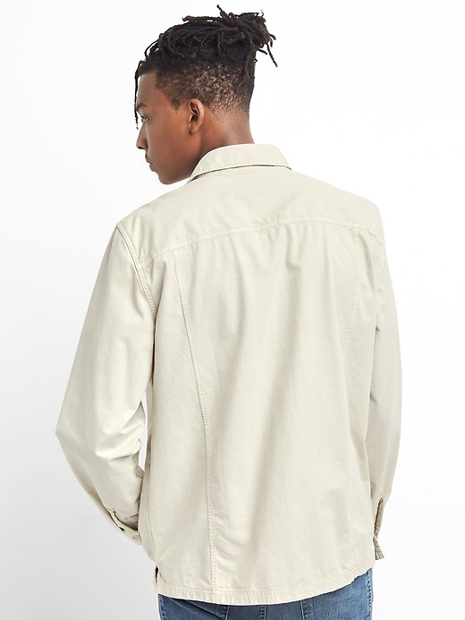 2 of 8 showing, with the color natural of product Shirt Jacket in Cotton