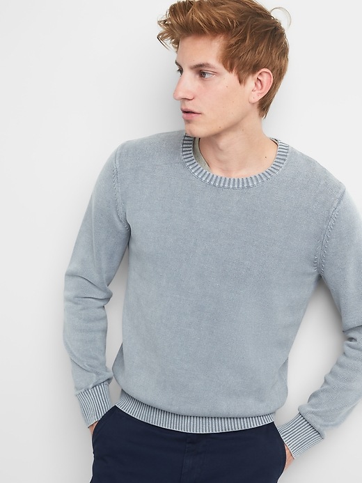 Image number 5 showing, Pullover Crewneck Sweater in Combed Cotton