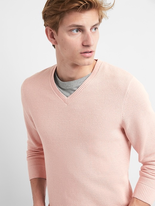 Image number 5 showing, Textured V-Neck Pullover Sweater