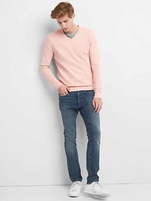 Image number 3 showing, Textured V-Neck Pullover Sweater