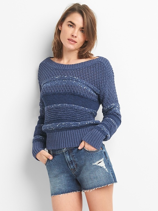 Image number 1 showing, Mix-Stitch Pullover Sweater