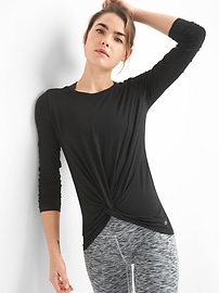 View large product image 3 of 5. GapFit Twist-Front Long Sleeve Top